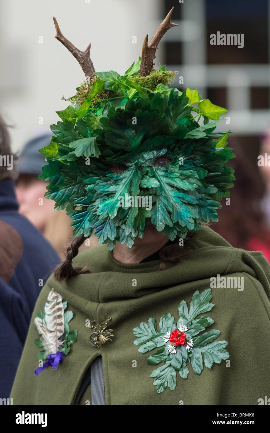 Annual Beltane celebrations on May Day in Glastonbury as part of a