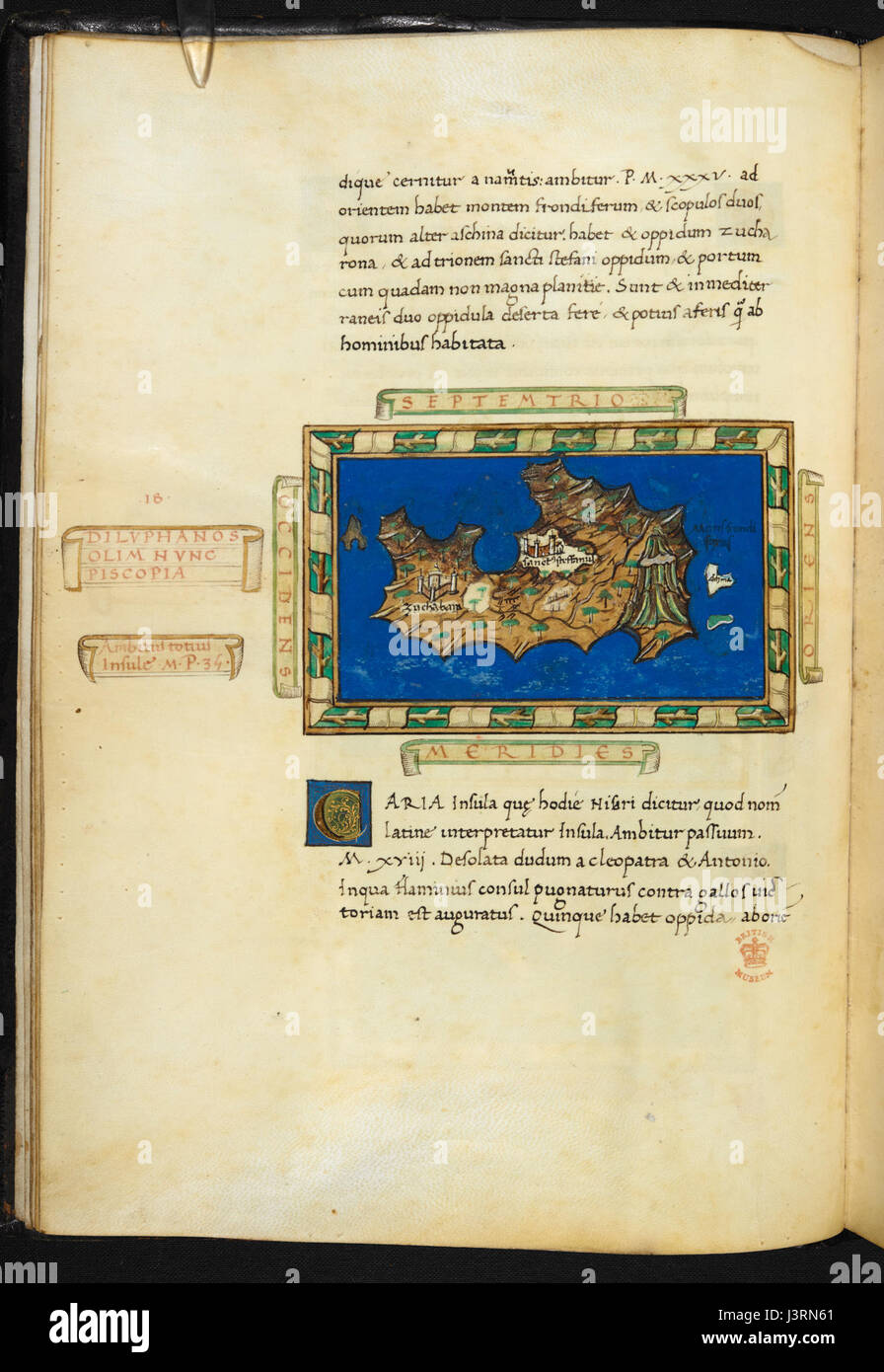 Insularium Illustratum (Additional MS 15760, f.14v) Stock Photo