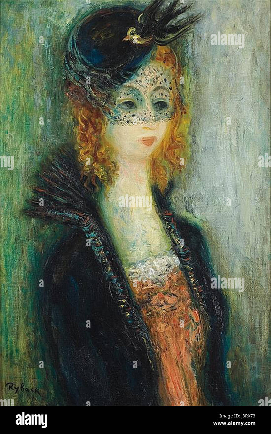 Issachar Ber Ryback's romantic portrait captures the essence of emotional depth in his subjectâ€™s expression. Known for his early 20th-century art, Ryback focused on conveying profound human emotion through portraiture, using subtle lines and delicate shades. Stock Photo