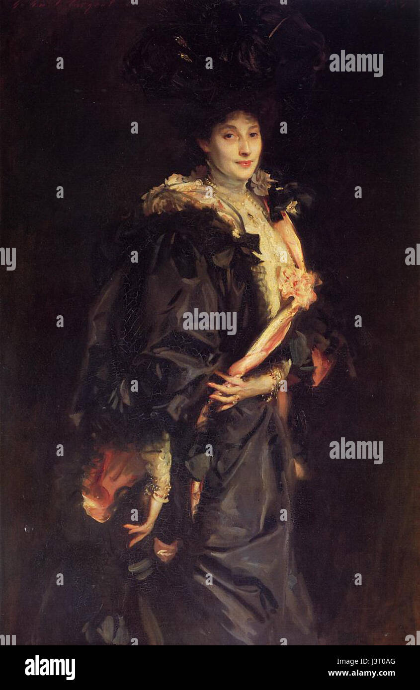 John Singer Sargent's 1907 portrait of Aline, Lady Sassoon, depicts her with a captivating expression. Initially met with mixed reactions, it is now considered one of Sargent's finest works. Stock Photo