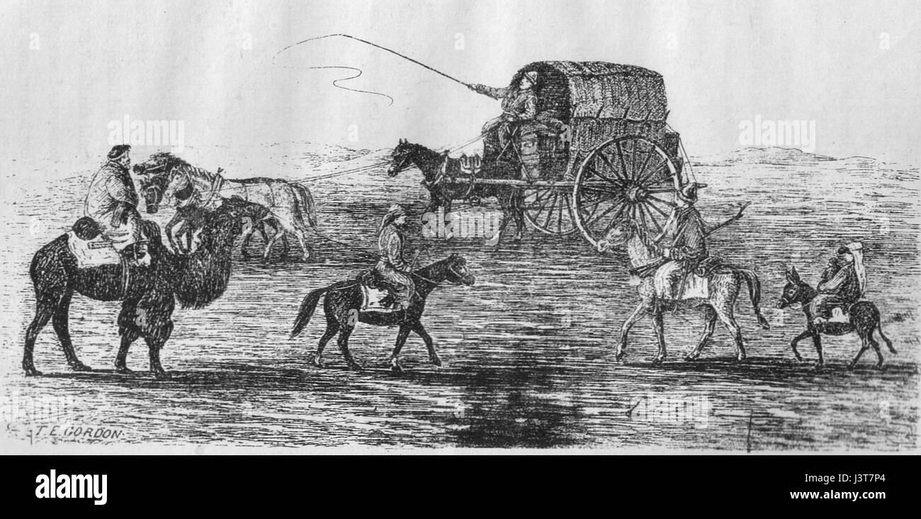 Kashgar road scene, 1870s Stock Photo