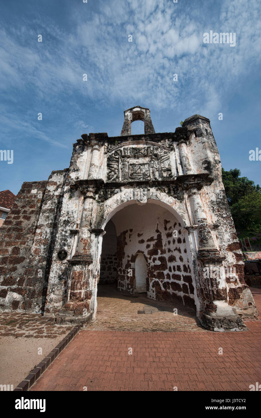 Ruins of the A Famosa Portuguese fortress, Malacca, Malaysia Stock Photo