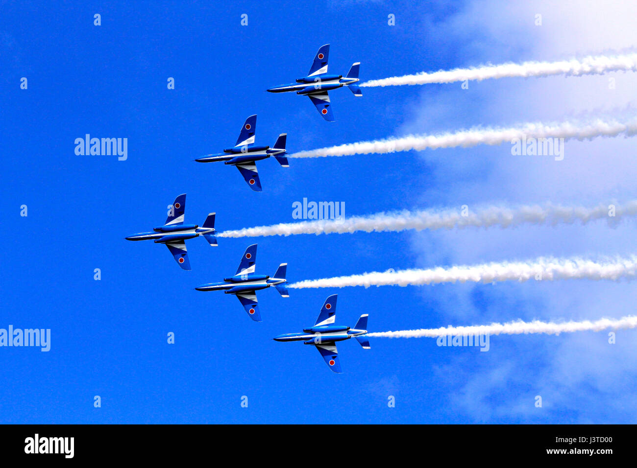 Blue Impulse Aerobatic Display Stock Photo