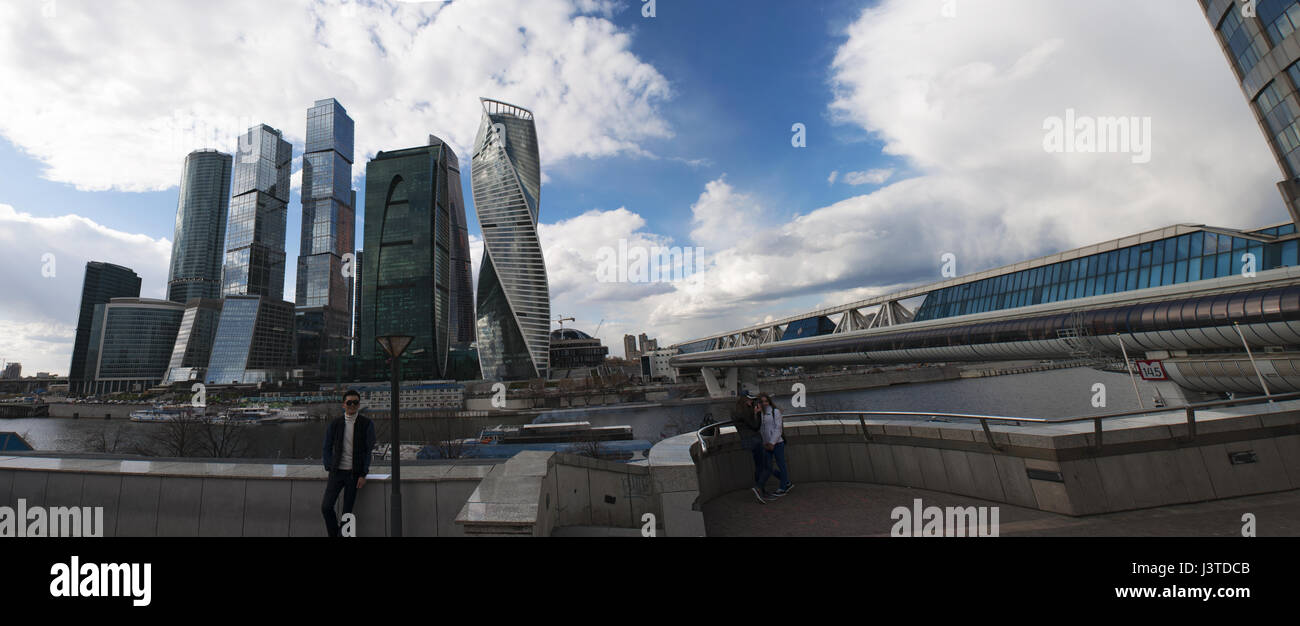 Russia: the new skyline with the skyscrapers of Moscow International Business Center, Moscow City, a commercial district near the Third Ring Road Stock Photo