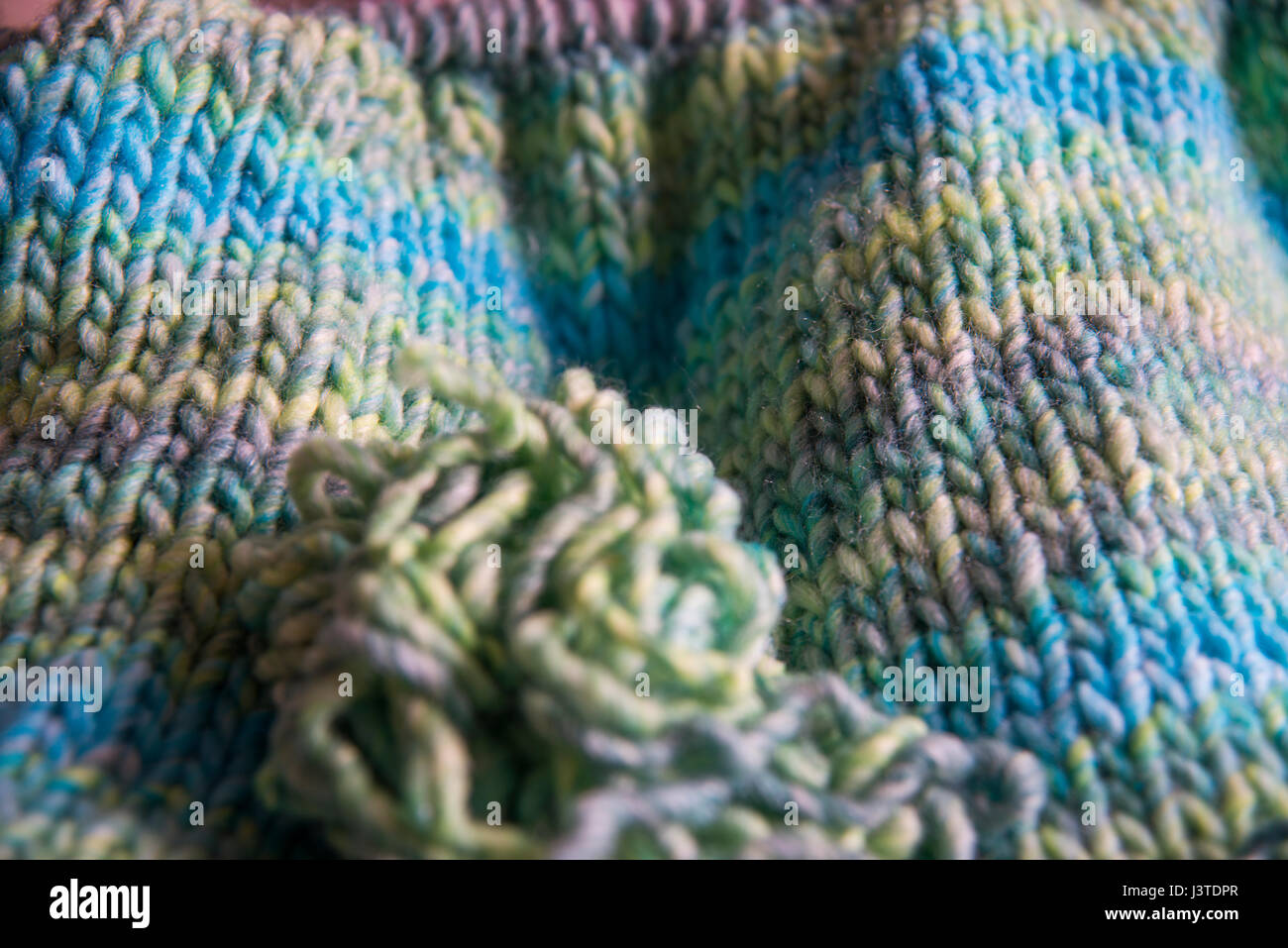 Knitting cloth. Close view. Stock Photo