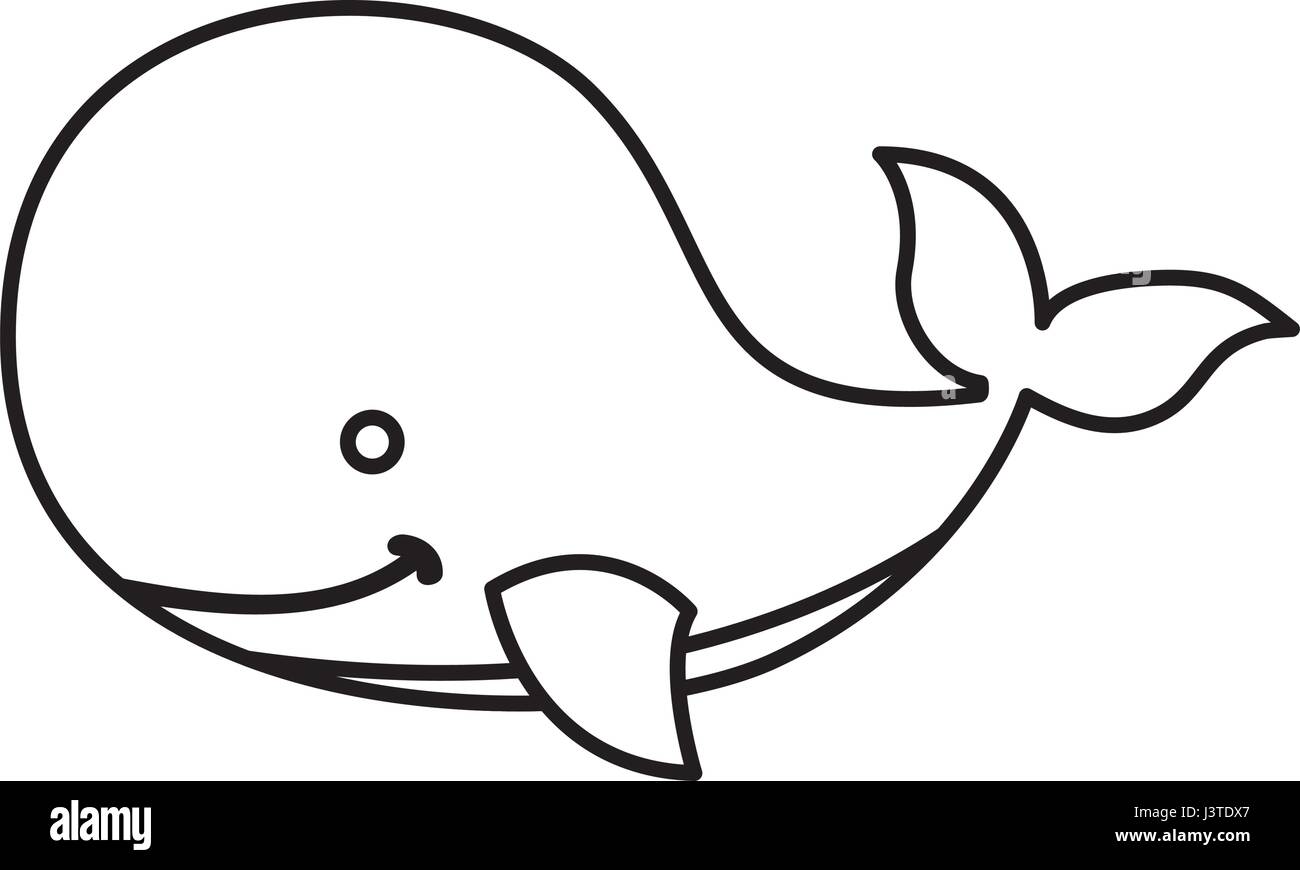 cute whale tender icon Stock Vector