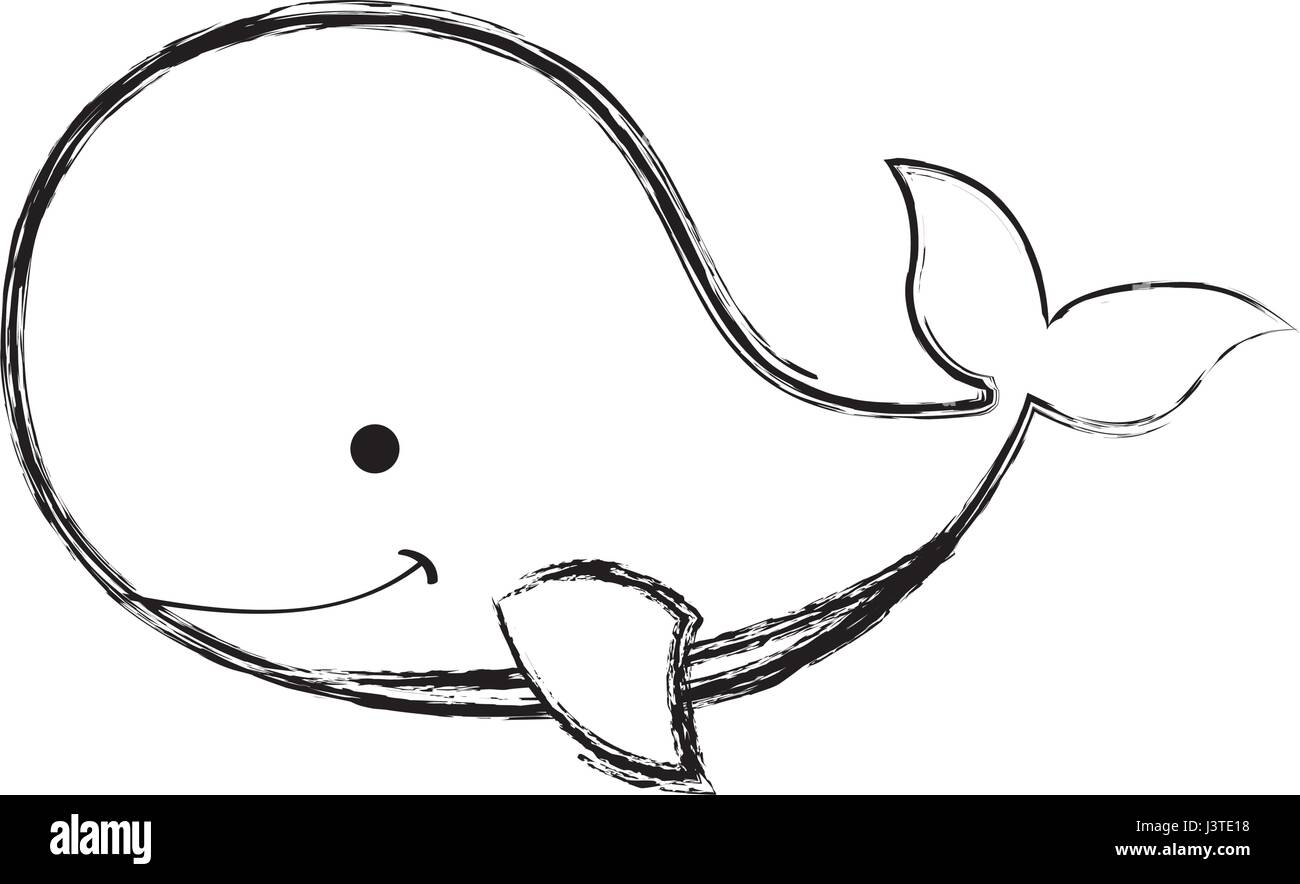 cute whale tender icon Stock Vector