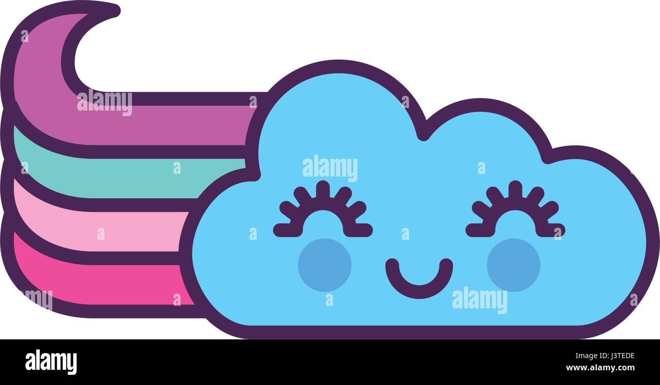 cute fantasy cloud kawaii character Stock Vector Image & Art - Alamy