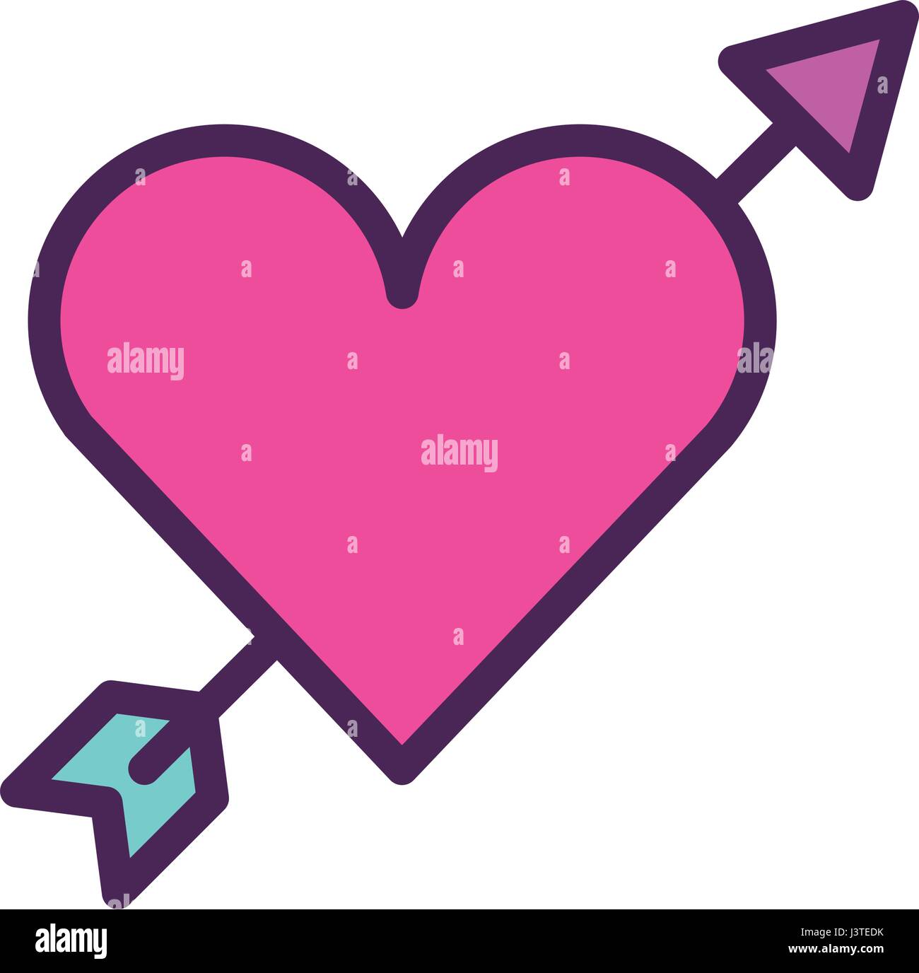 cute heart love with arrow Stock Vector Image & Art - Alamy