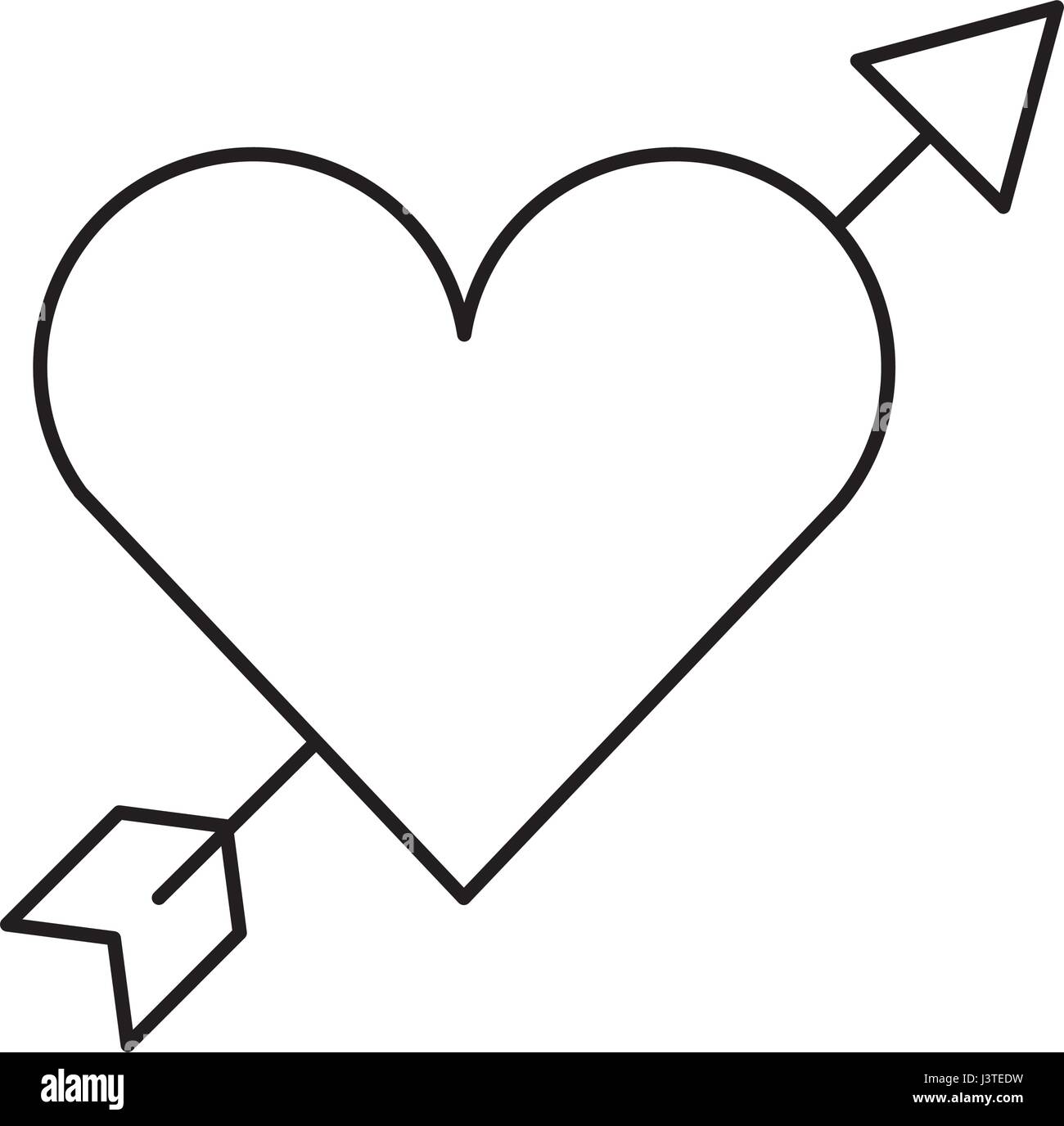 cute heart love with arrow Stock Vector Image & Art - Alamy