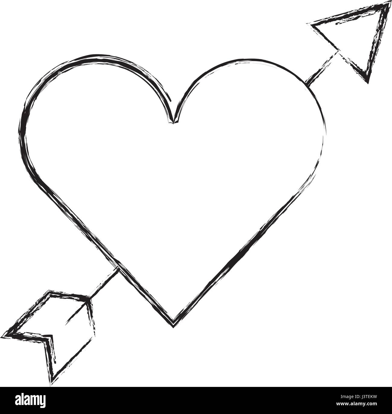 cute heart love with arrow Stock Vector Image & Art - Alamy