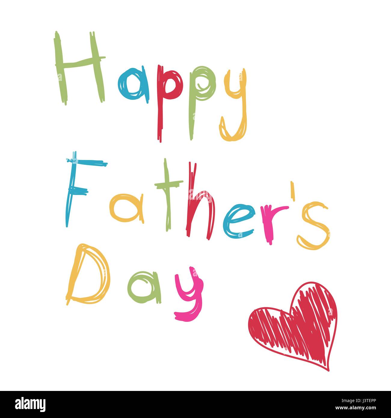 Kids happy fathers day drawing Cut Out Stock Images & Pictures - Alamy
