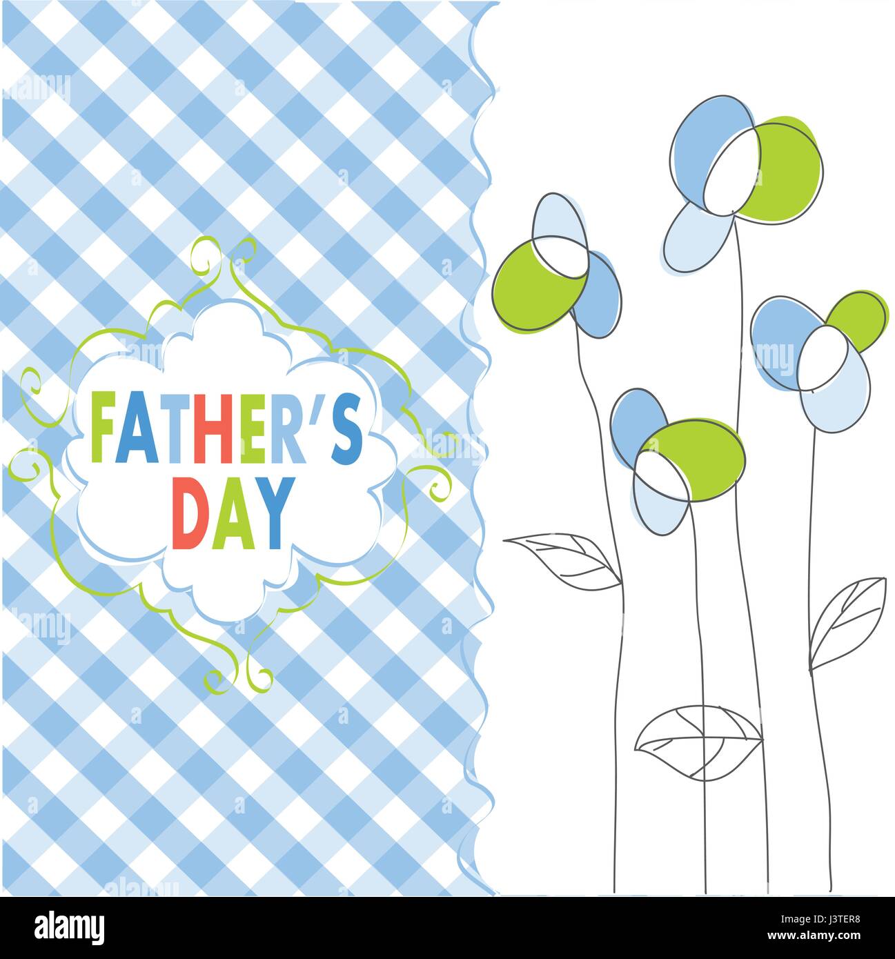 Kids happy fathers day drawing Stock Vector Images - Alamy