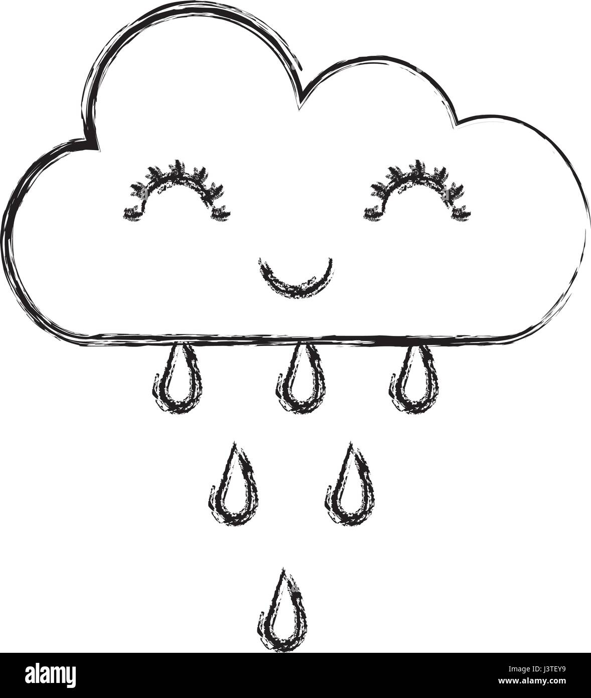 cute fantasy cloud kawaii character Stock Vector Image & Art - Alamy