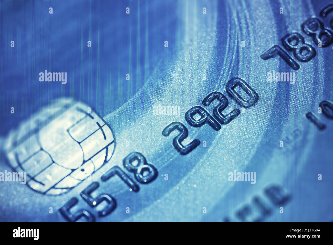 Closeup image of blue credit card Stock Photo Alamy