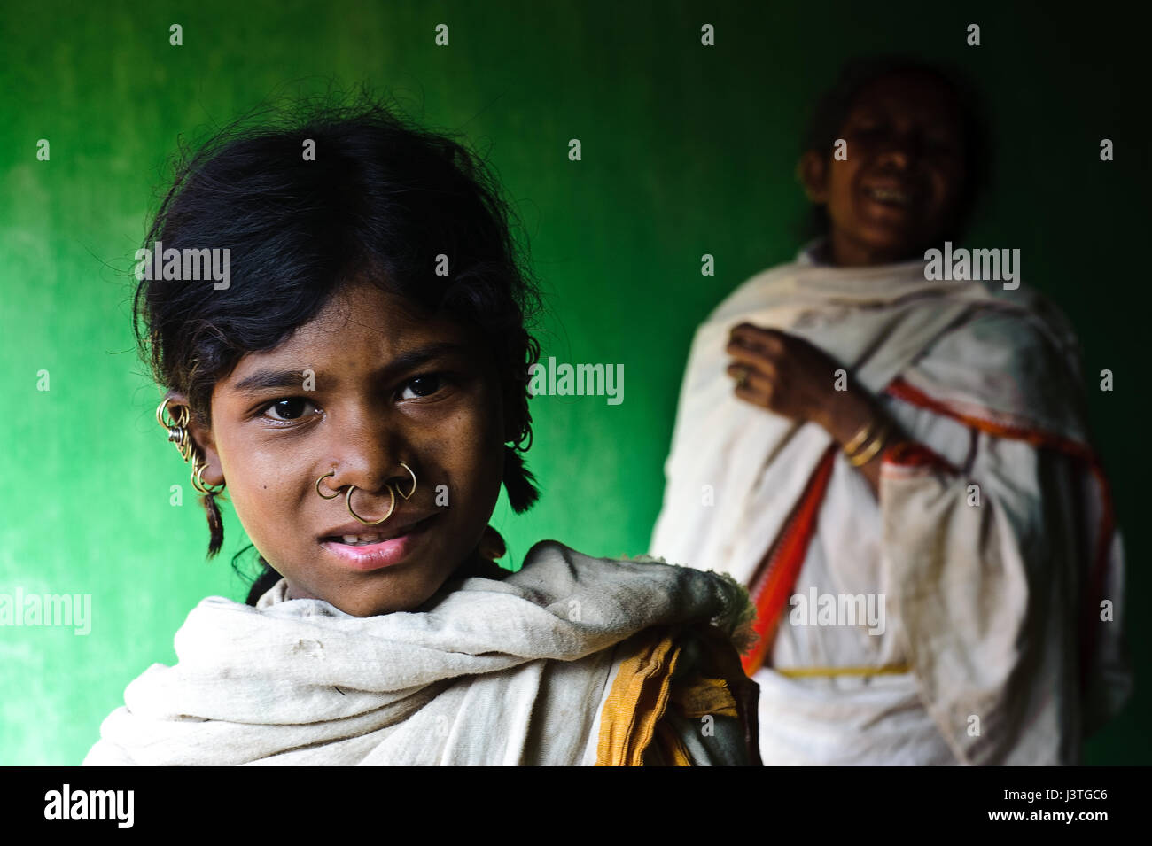 Girl and woman from the Dongriya Kondh tribe ( India) Stock Photo