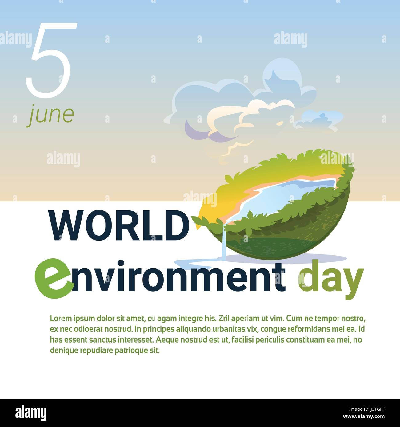 World Environment Day Ecology Protection Holiday Greeting Card Stock ...