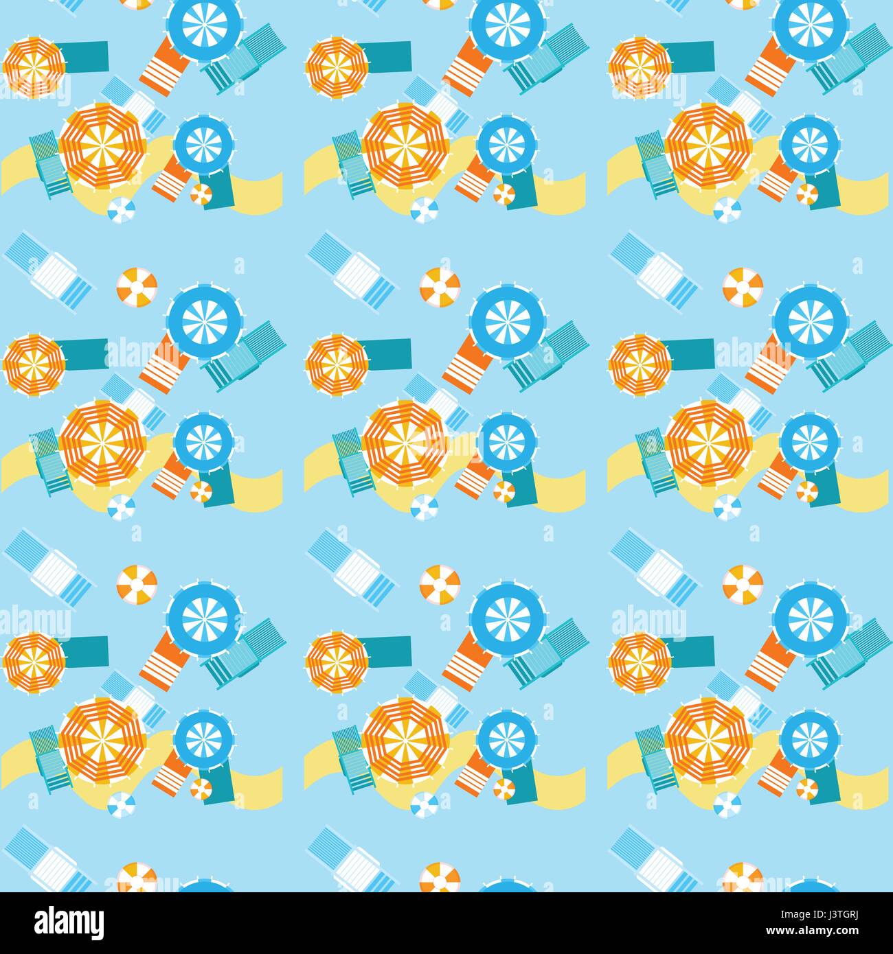 Summer Beach Umbrellas Seamless Pattern Stock Vector Image & Art - Alamy