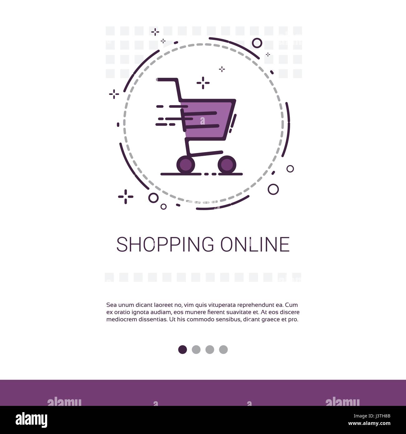 Online Shopping Mobile Store Banner With Copy Space Stock Vector