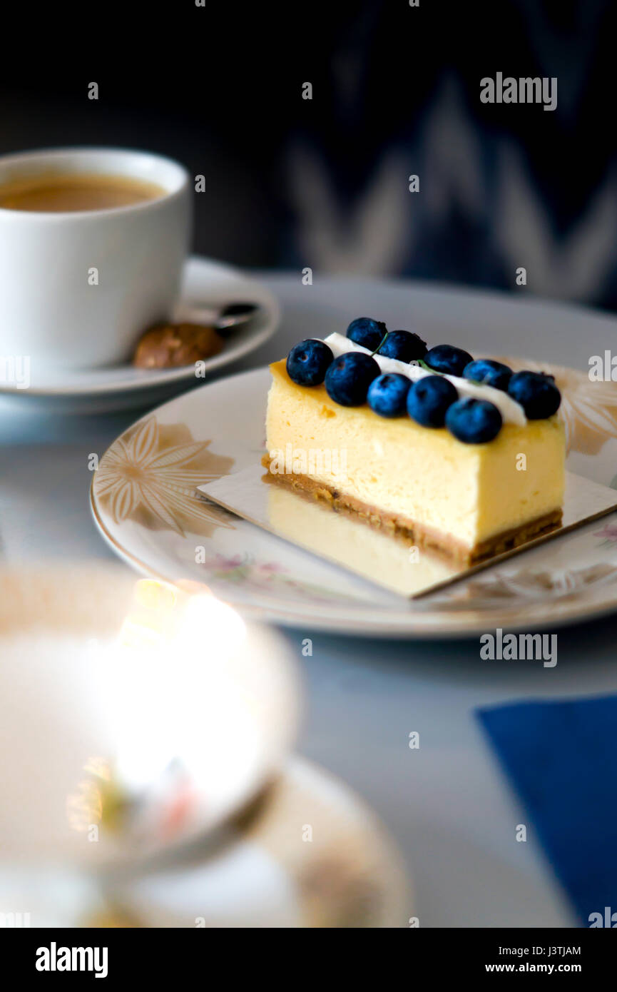 Cake with bluberries. Vintage bakery. Stock Photo