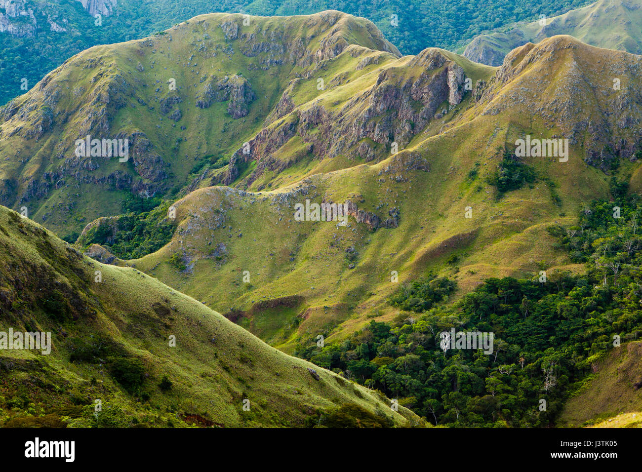Panama landscape with mountain formations in Altos de Campana National Park, Cordillera Central, Panama province, Pacific slope, Republic of Panama Stock Photo