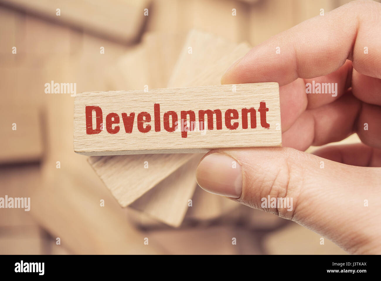 Word of development with wooden pieces Stock Photo