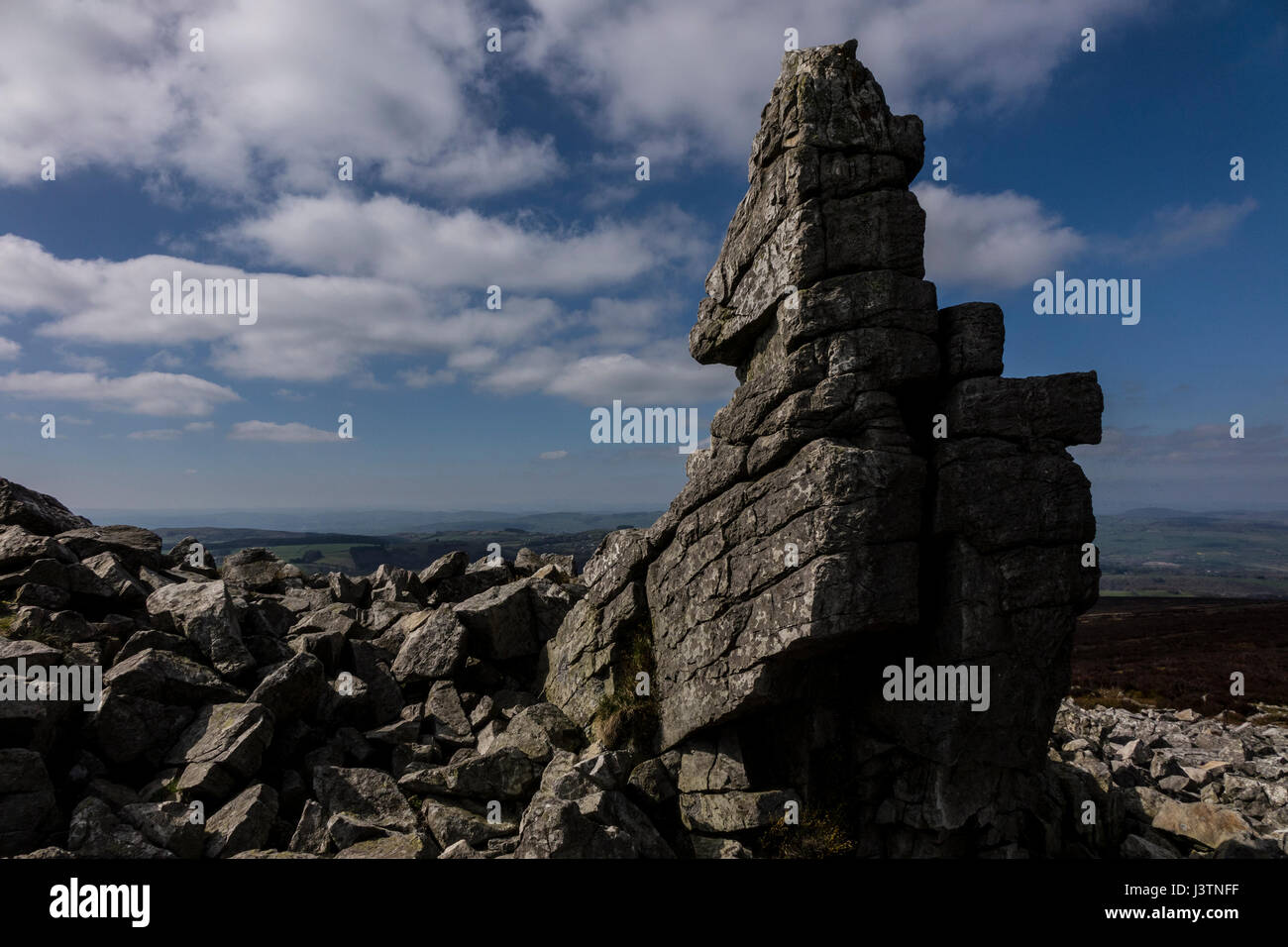 The Stiperstones,hills, Shropshire hills, Manstone Rock, Shropshire, England,uk, Stock Photo