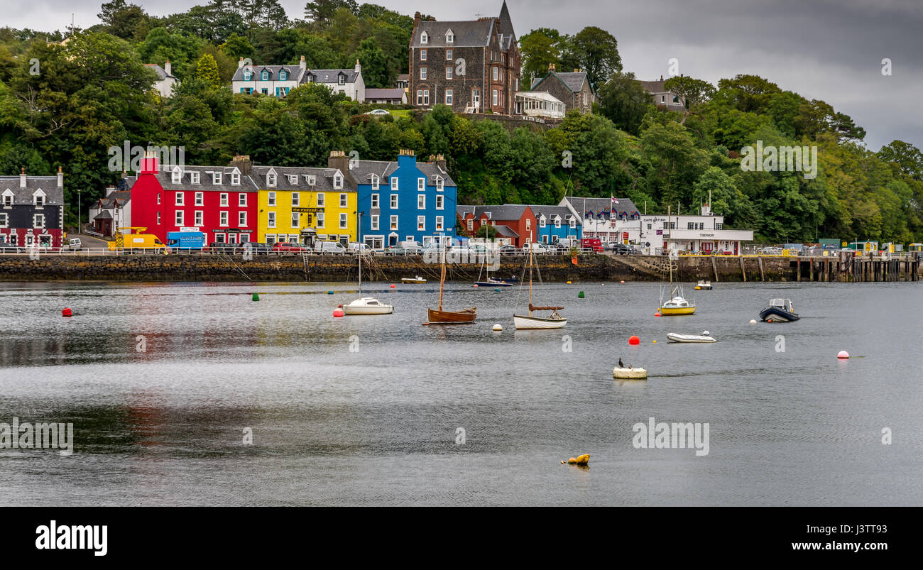 View across the harbour of Tobermory, Isle of Mull, Hebrides, Scotland UK Stock Photo
