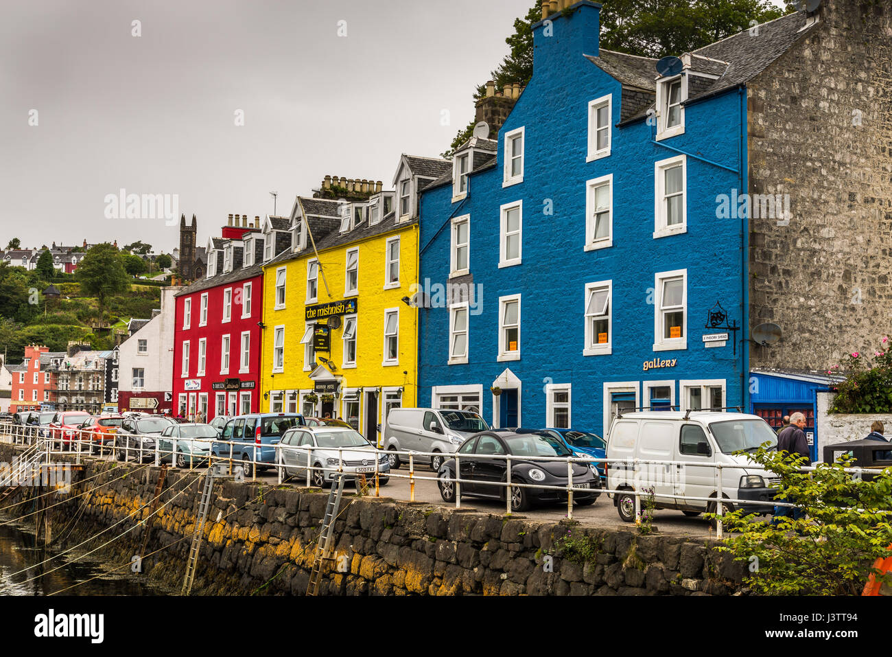 Sea frontage of  of Tobermory on the island of Mull in western Scotland Stock Photo