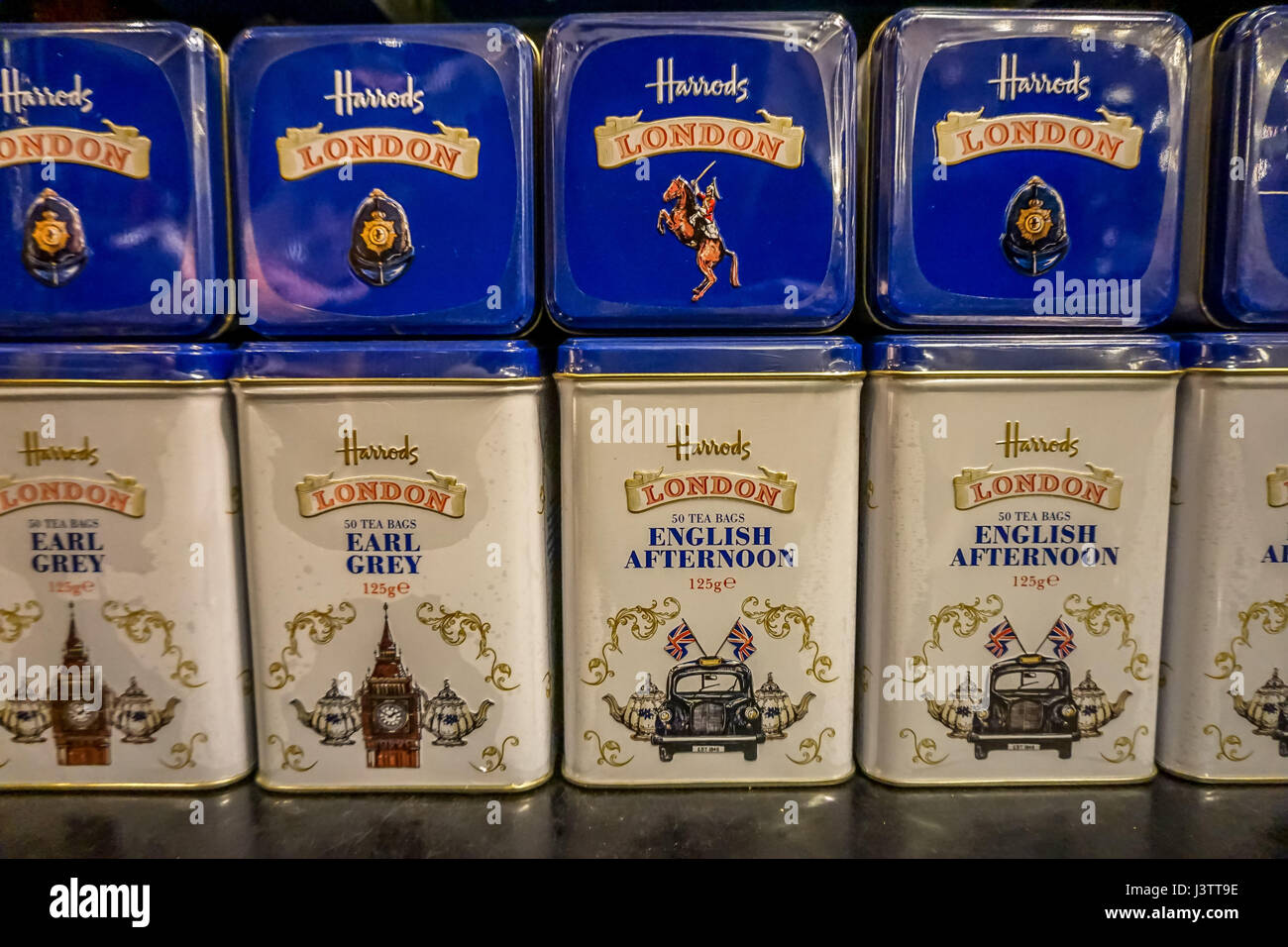 Tea Caddies for sale at Harrods department store, Knightsbridge, London
