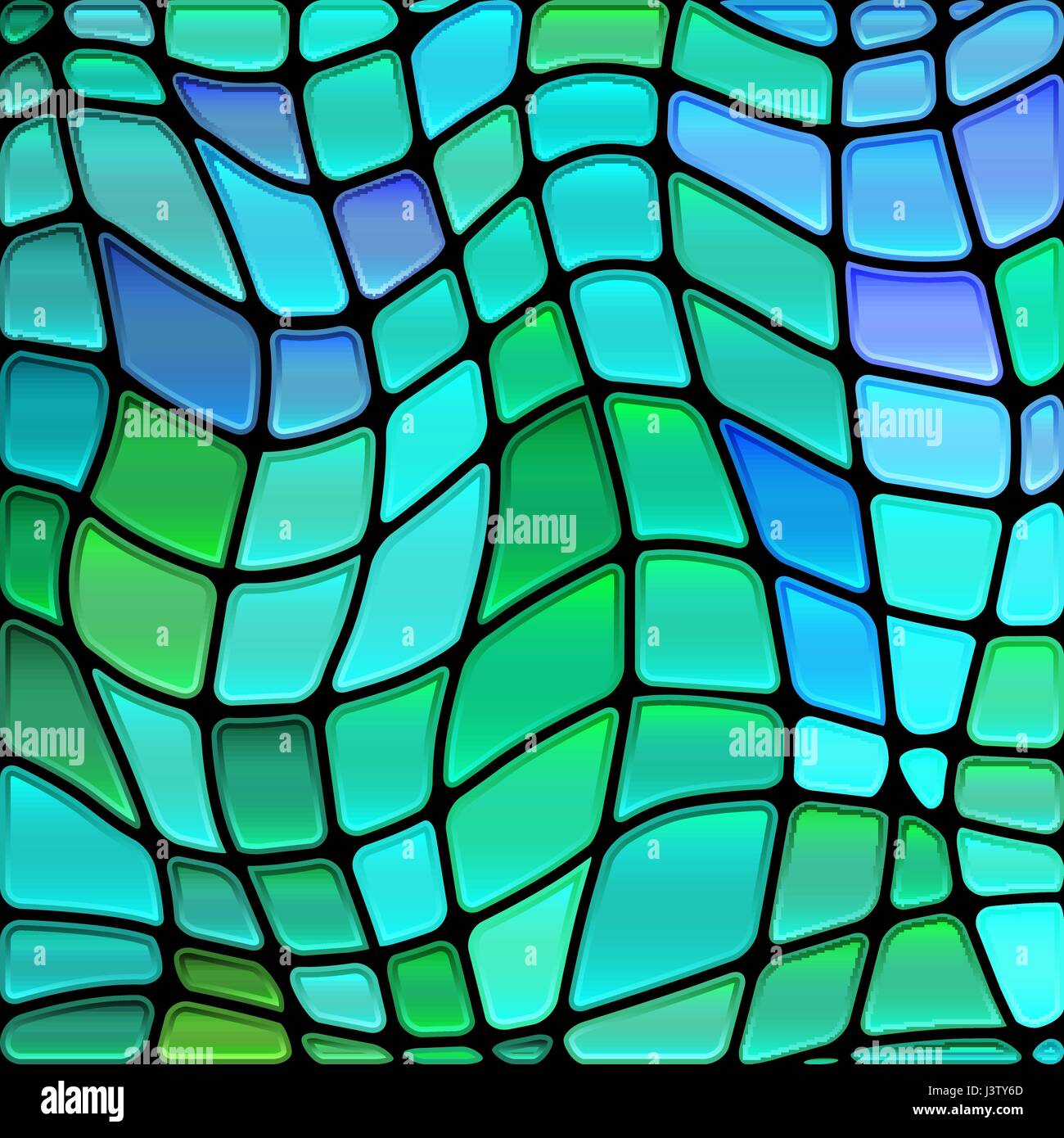 abstract vector stained-glass mosaic background - green and blue Stock ...