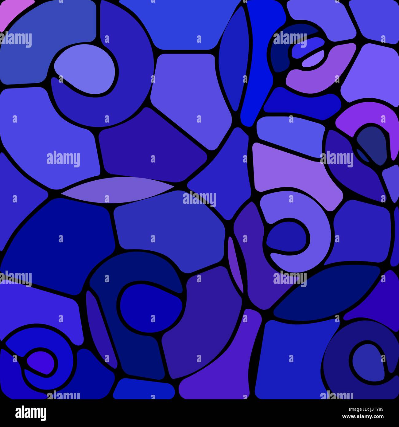 abstract vector stained-glass mosaic background - blue and violet ...