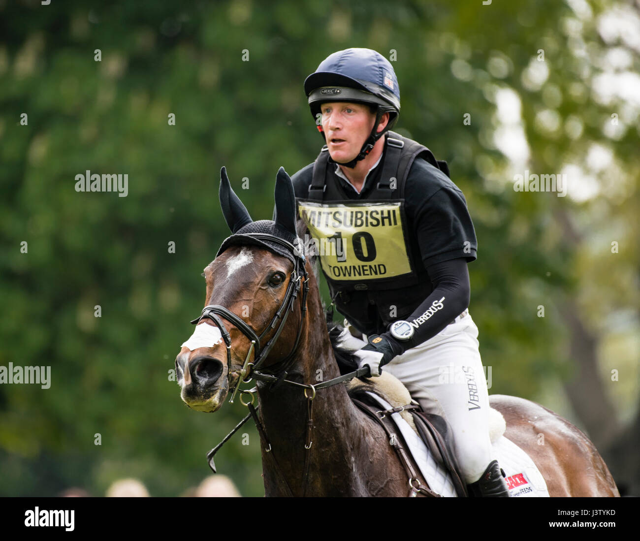 British rider Oliver Townend competing on Samuel Thomas II at the Badminton Horse Trials 2017 Stock Photo