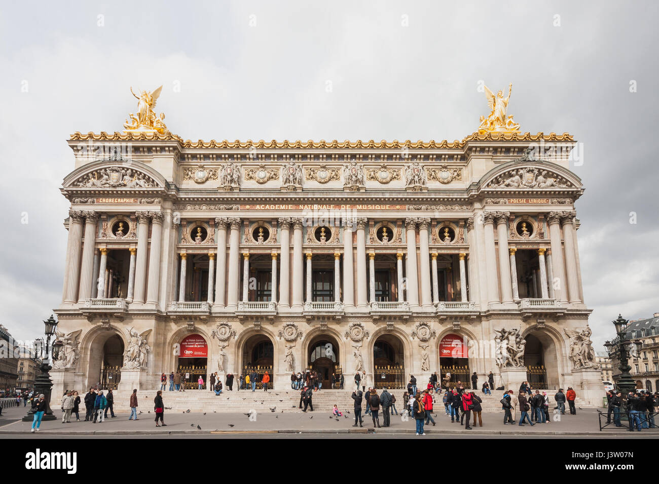 View of the Facade of Opera National de Paris or Palace Garnier in Paris. France. Stock Photo