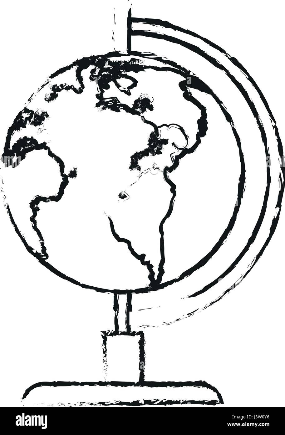 Blurred Silhouette Image Cartoon Earth Globe Stock Vector Image Art Alamy