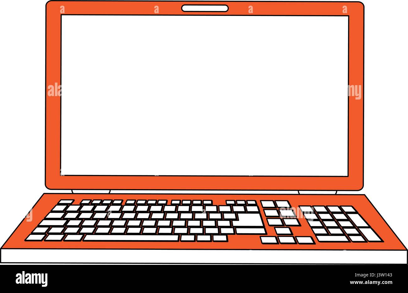 Download color silhouette image cartoon front view laptop computer ...