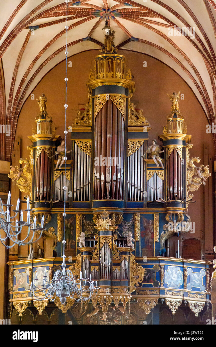 Famous Baroque pipe organ in gothic Archcathedral Basilica of the