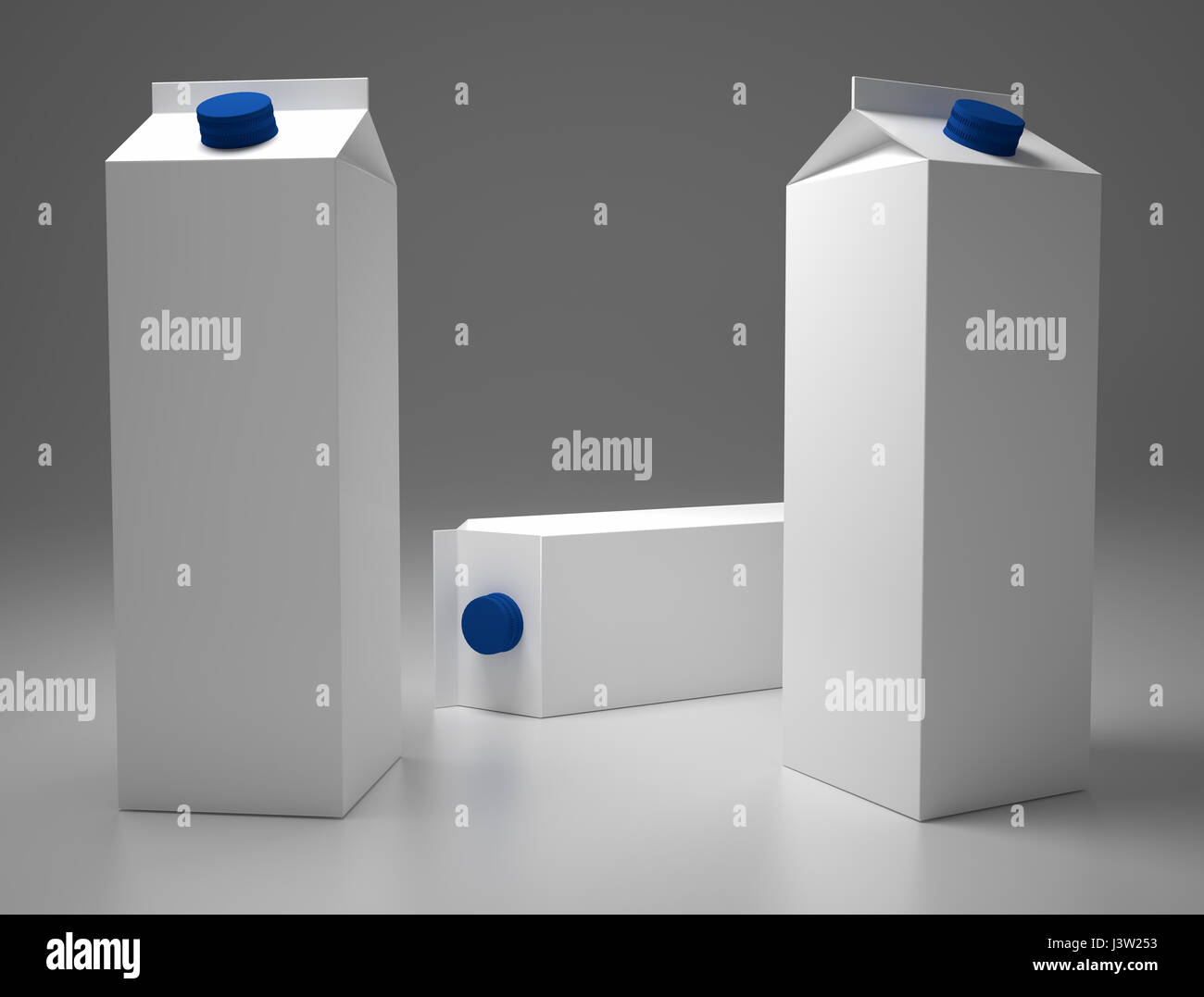 3D Rendering 1L Carton box with Screw Cap Mock-up Stock Photo - Alamy