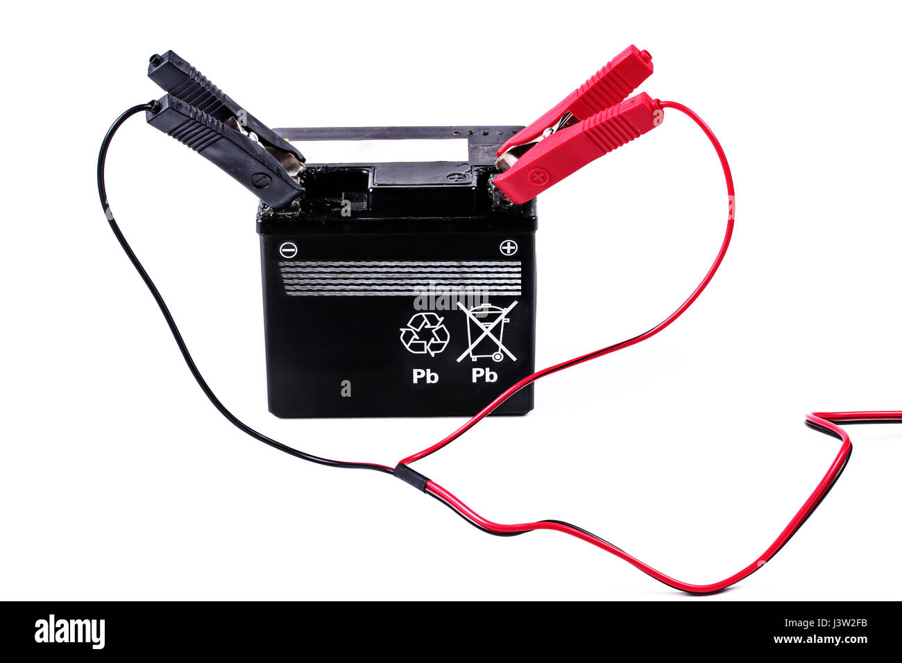 To recharge the battery with a charger. Connect the positive charging lead  (red) to positive terminal of battery and negative charger (black) at other  Stock Photo - Alamy