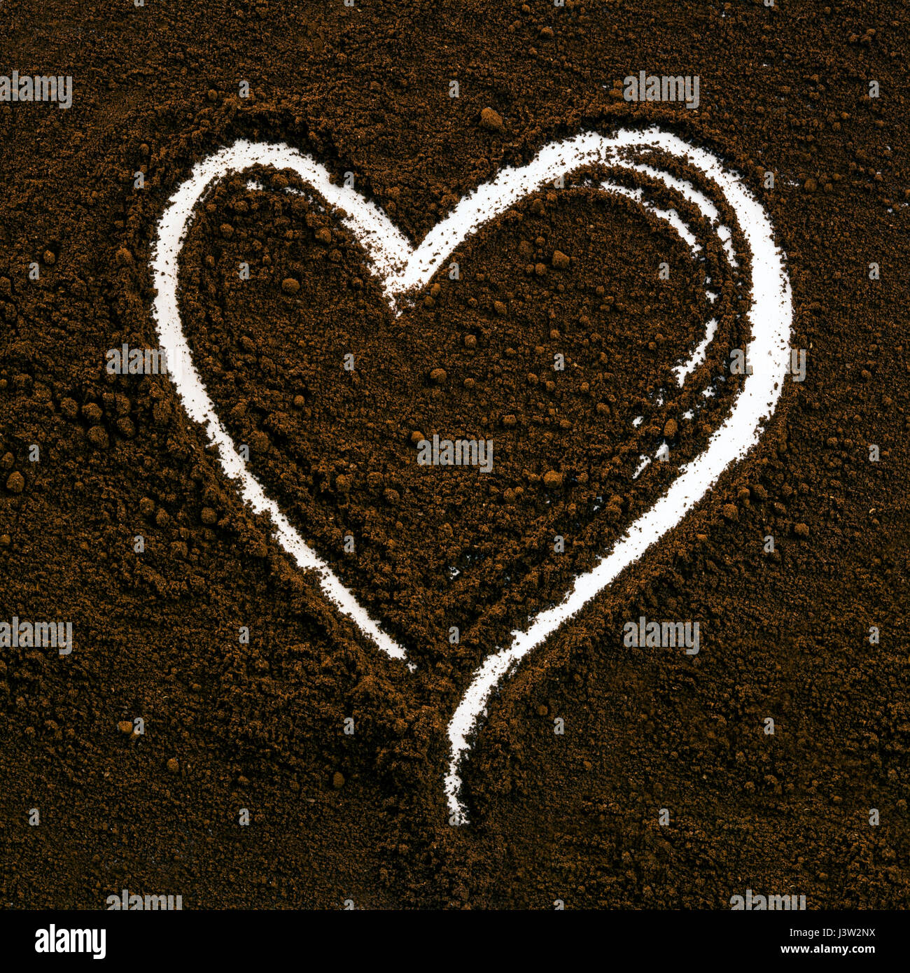 Coffee heart drawing Stock Photo