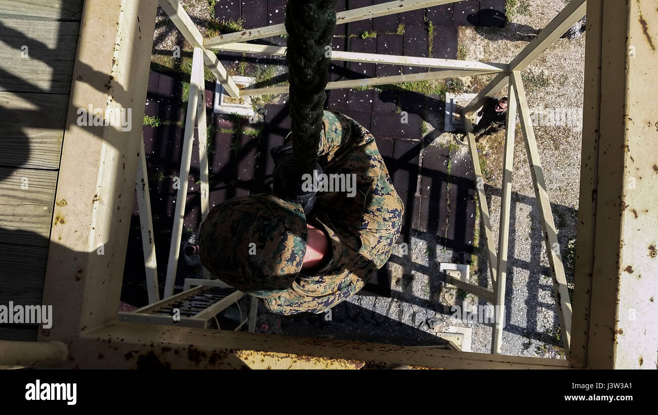 Fast Rope Line A Marine with SPMAGTF-CR-AF descended a fast-rope line at Naval Air ...