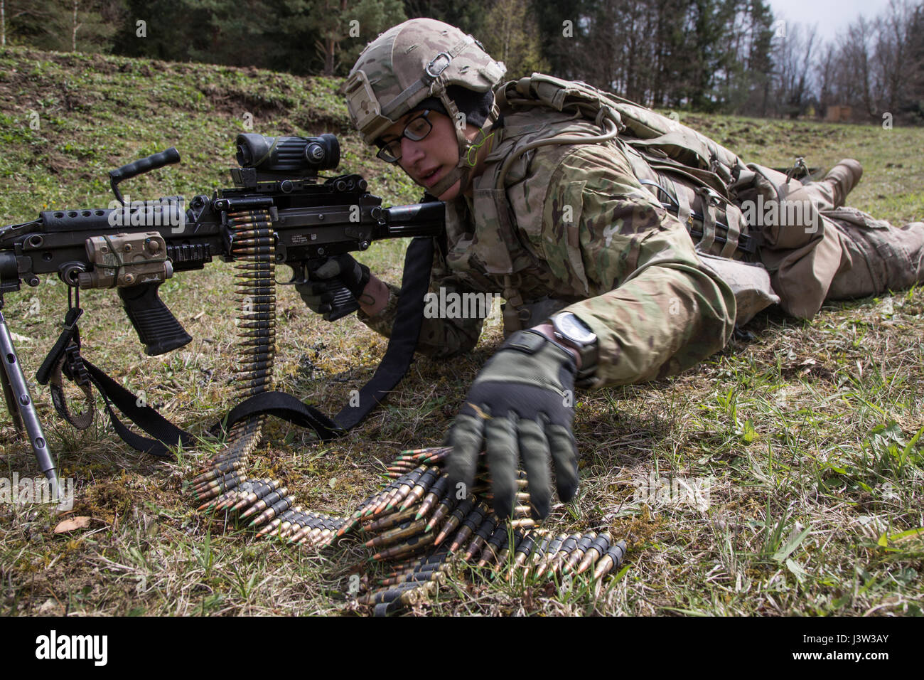 U.S. Soldiers of 2d Calvary Regiment conduct an assault scenario on ...