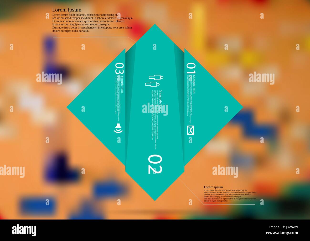 Illustration infographic template with motif of rhombus vertically ...