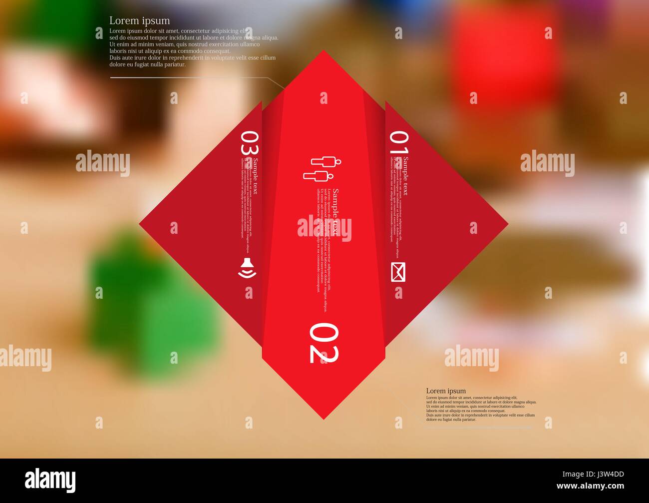 Illustration infographic template with motif of rhombus vertically ...