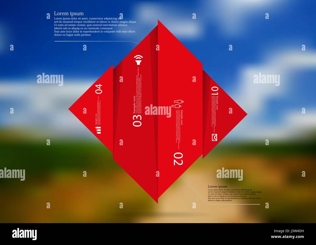 Illustration infographic template with motif of rhombus vertically ...