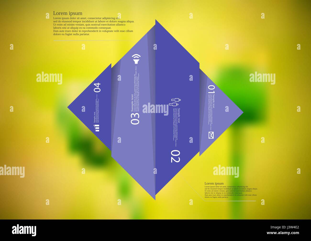 Illustration infographic template with motif of rhombus vertically ...