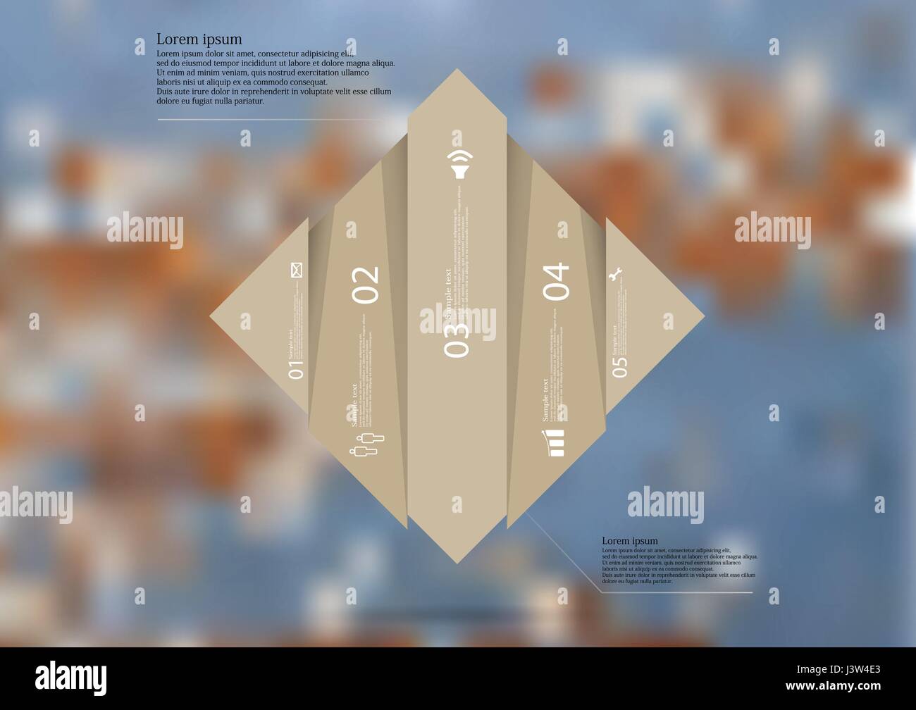 Illustration infographic template with motif of rhombus vertically ...