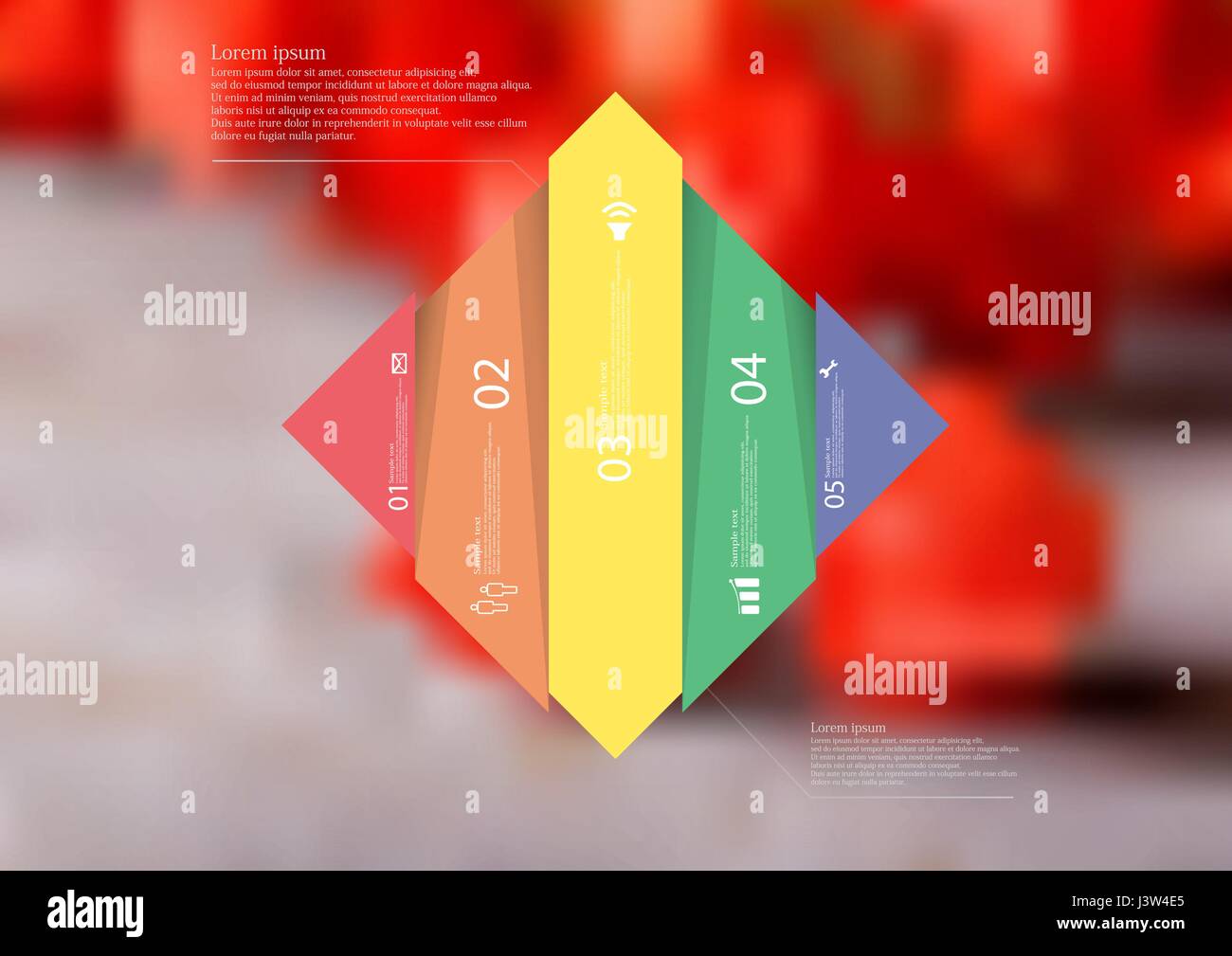 Illustration infographic template with motif of rhombus vertically ...