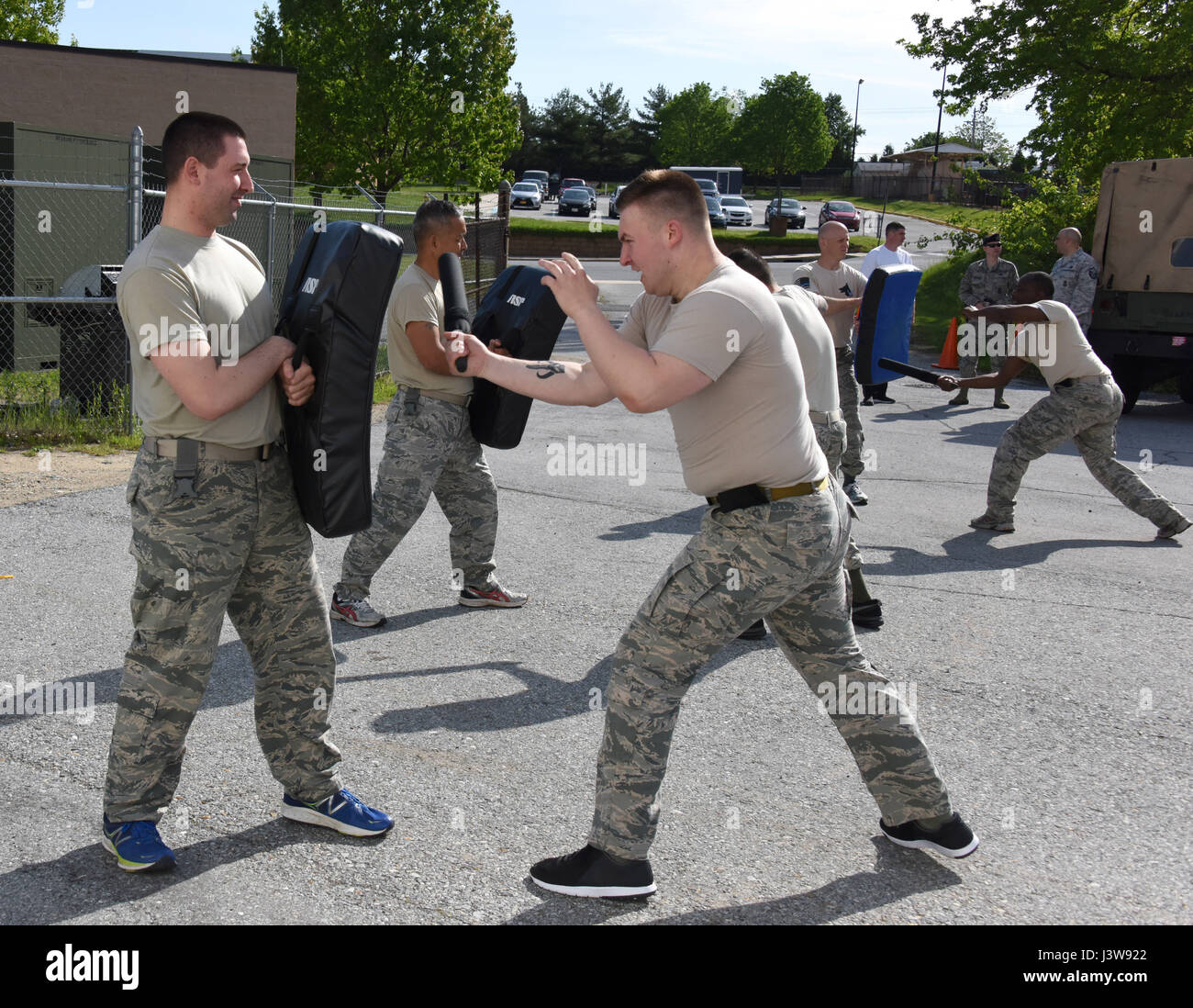 Members of the 166th Security Forces Squadron conduct tactical training ...