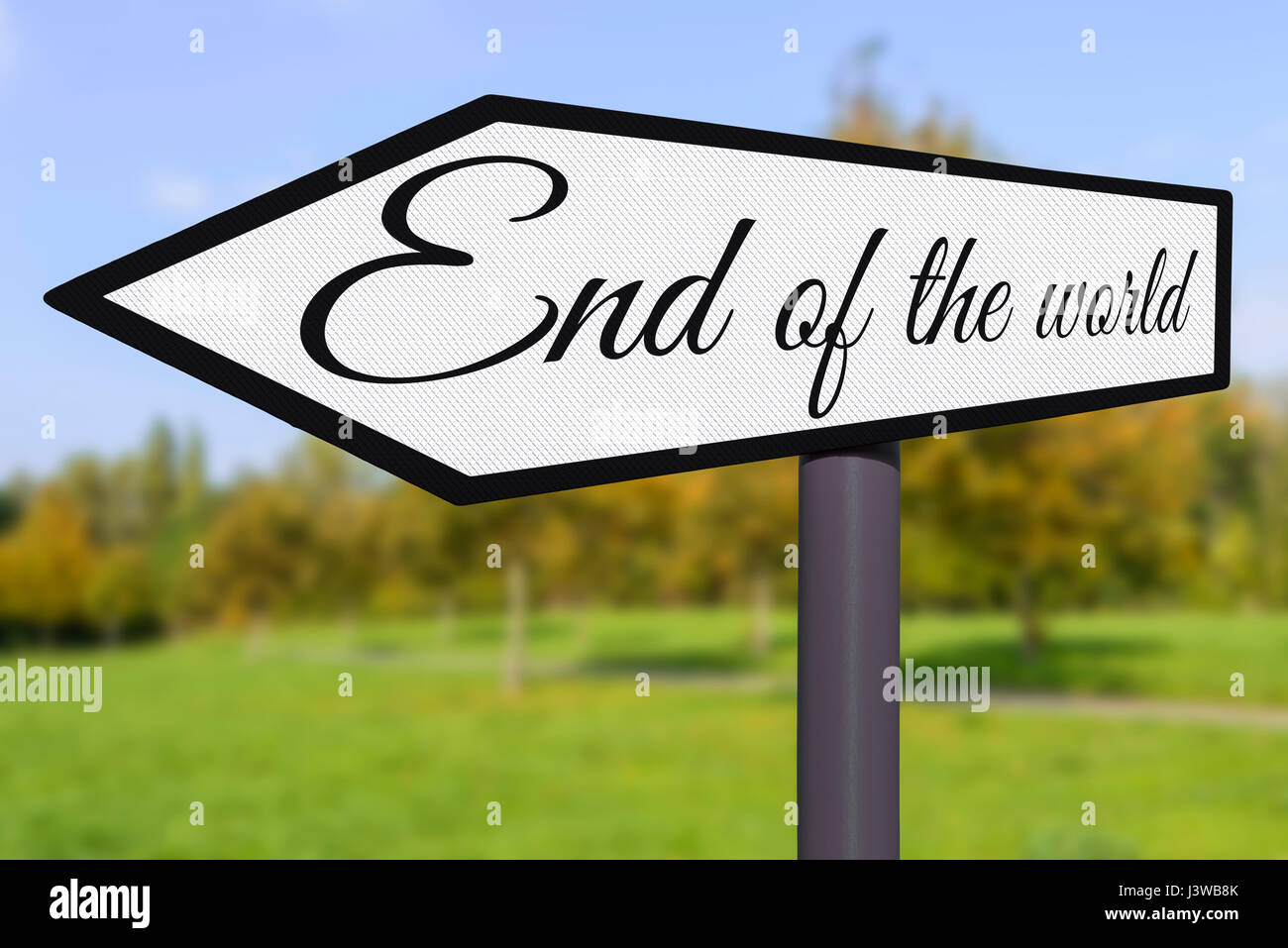 End of the world sign. End of the world concept sign. Stock Photo